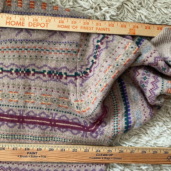 JOS. A. BANK Lambswool Fair Isle Nordic Men's Pullover Sweater Size Large fall - Picture 5 of 13